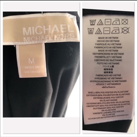 MICHAEL Michael Kors black v-neck bow stretch blouse M - Picture 7 of 7